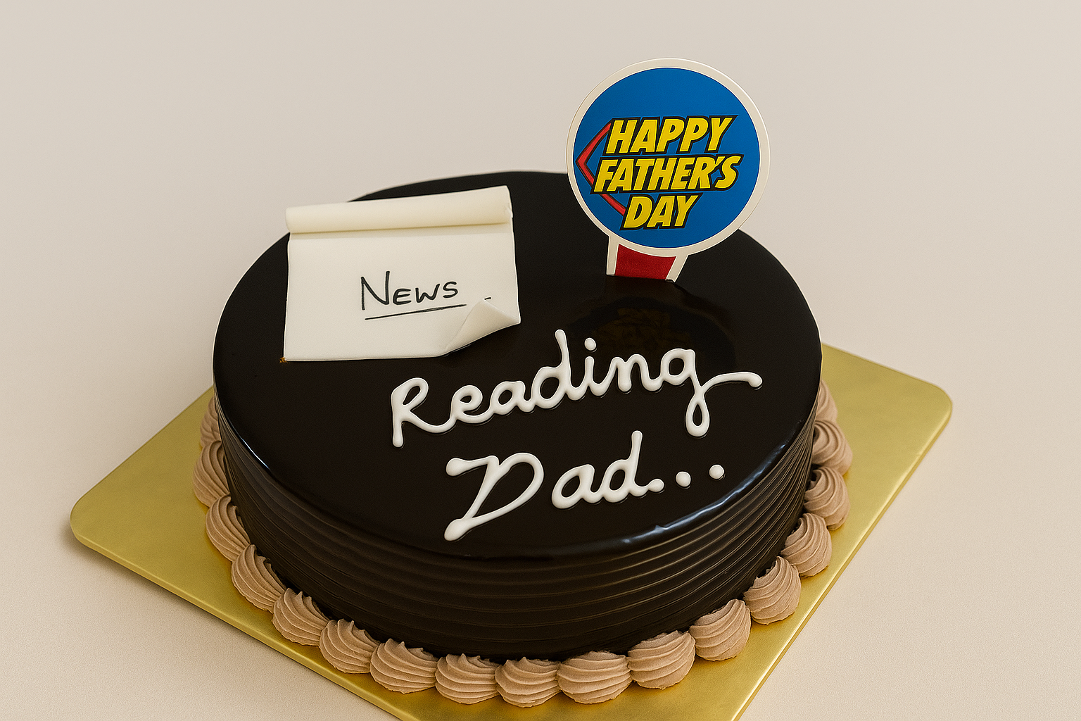 Chocolate Father's Day News Cake
